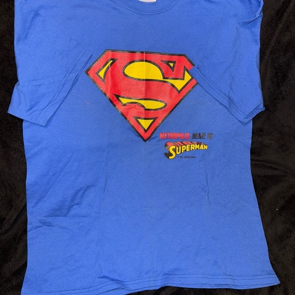 Blue Superman Logo T-Shirt size large - Picture 2 of 14